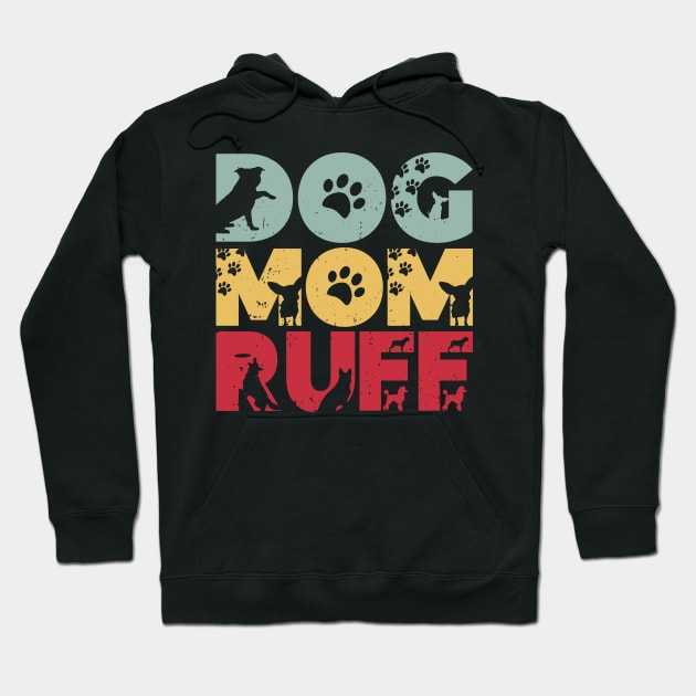 dog mum ruff funny , dog lover vintage valentines funny dog Hoodie by Gaming champion